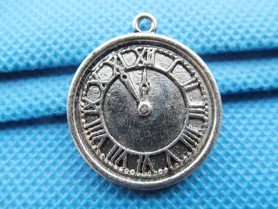 

Vintage Antique bronze Rould Flat Clock Time Pendant/Hanging Charm/Finding,with Alphanumeric Indicator ,DIY Jewellry Accessoy