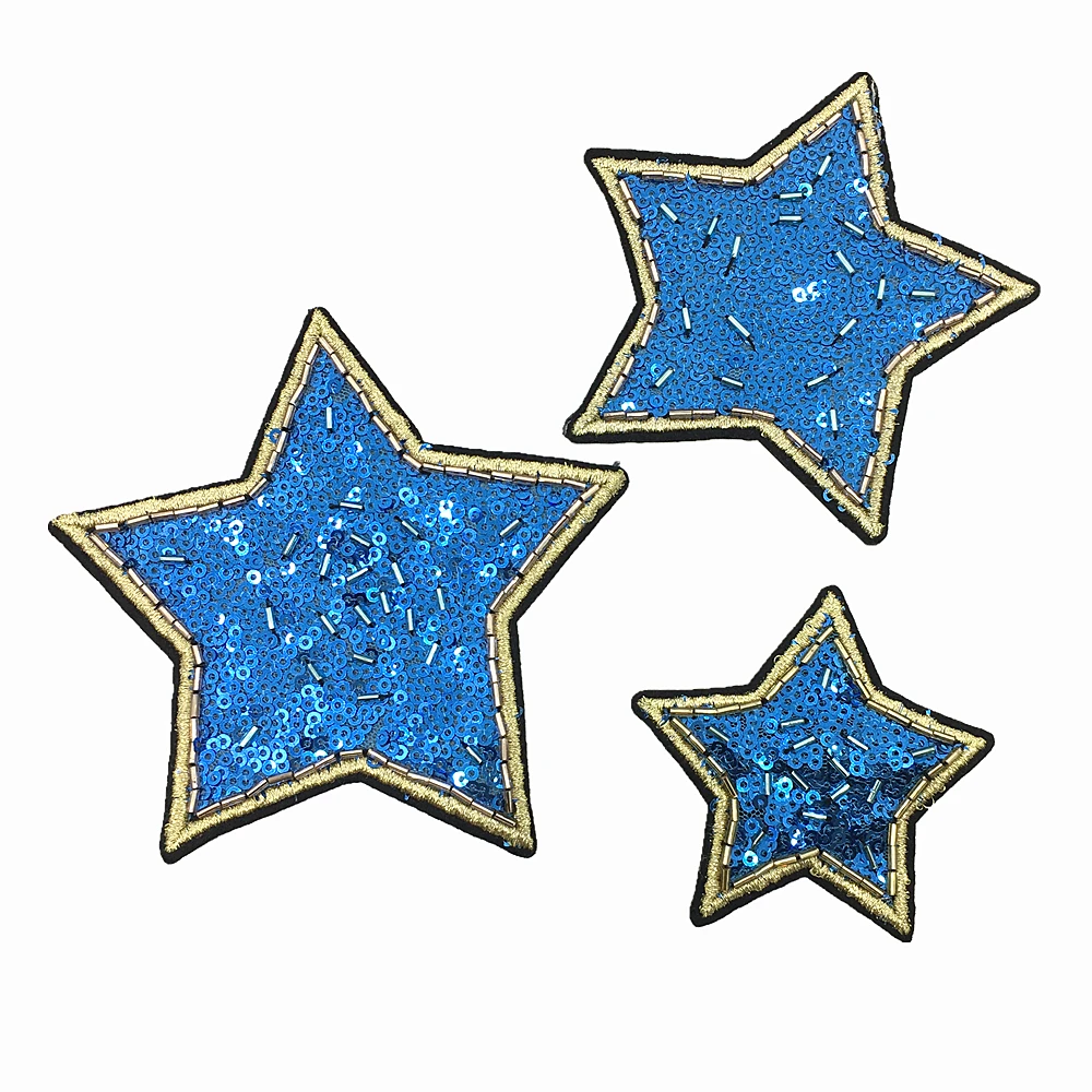 Aliexpresscom buy 2 sets sew on blue star patch sequin stars Aliexpresscom buy 2 sets sew on blue star patch sequin stars