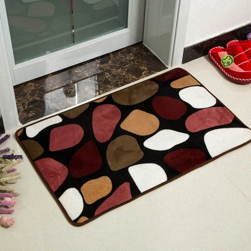 Модный коврик для ванной из бархата кораллового цвета, коврик для ванной комнаты, коврик для кухонной двери, коврик для туалета, нескользящий#40
