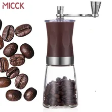 MICCK высокое боросиликатное стекло ручная кофемолка портативная моющаяся кофейная ручная мельница кофейные инструменты зерновые перец мельница для специй