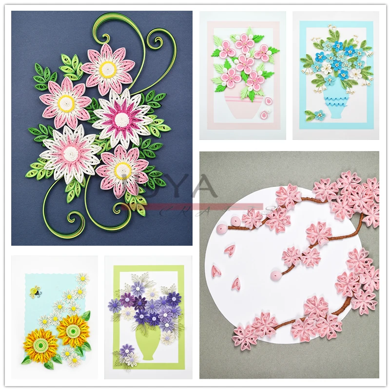Бумажный quilling частично приготовленный костюм есть шесть различных работ о