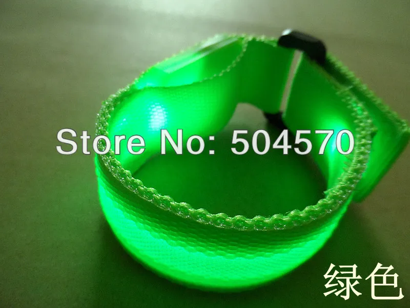 

50pcs/lot Nylon LED Sport Jogging Glowing Wrist Strap Band Wristband LED Light Flash Bracelet Party Festival Supplies
