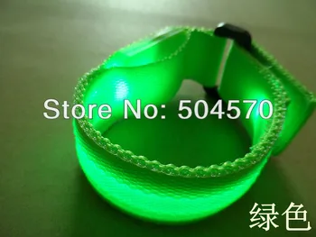 

50pcs/lot Nylon LED Sport Jogging Glowing Wrist Strap Band Wristband LED Light Flash Bracelet Party Festival Supplies