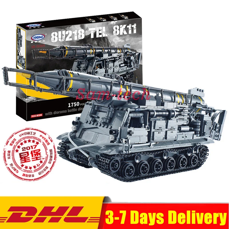 

Xingbao 06005 1750Pcs Military Series The 8U218 TEL 8K11 Set Building Blocks Bricks Children Educational Boy`s Toys Model Gifts