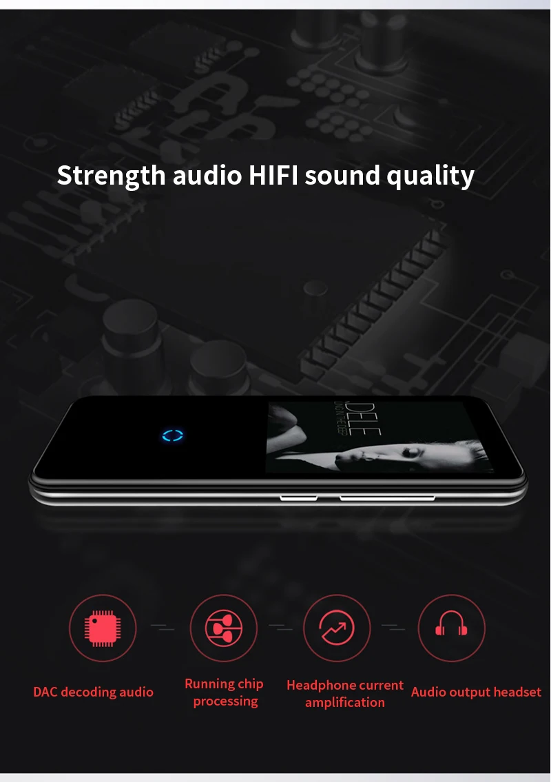 Сенсорное управление ультра тонкий звук без потерь Bluetooth спортивный MP3-плеер Портативный аудио со встроенным динамиком fm-радио HIFI плеер