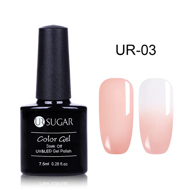 Ur Sugar 7,5 мл Опаловый Желейный гель прозрачный розовый лак замачиваемый лак для ногтей УФ-Гель-лак - Цвет: UR 03