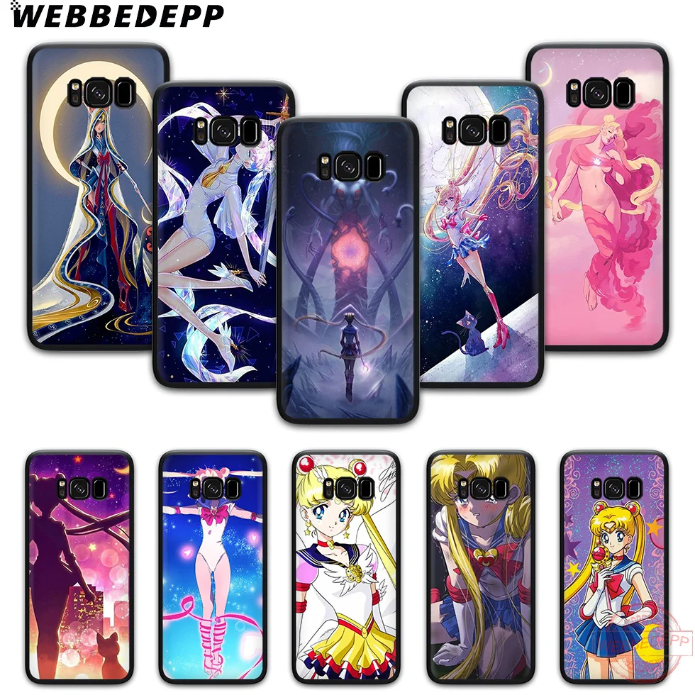 WEBBEDEPP Sailor moon girl Soft Phone Case for Samsung S6 S7 Edge S8 S9 S10 Plus J4 J6 J7 J8 Note8 9 10 |