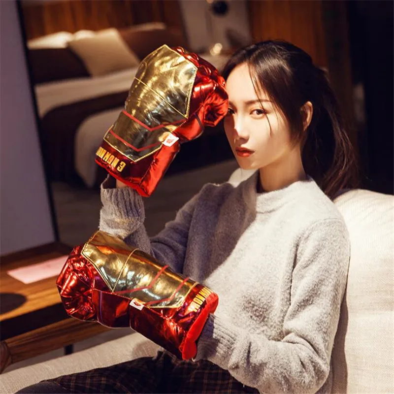 Горячая супергерой фильм кулак Халка опора косплей костюмы Бесконечность рукавицы паук перчатки Плюшевые игрушки Хэллоуин подарок - Цвет: Iron Man
