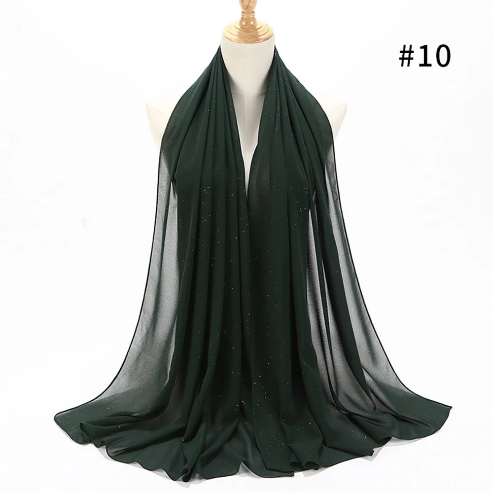 2019 для женщин мусульманских пузырь шифон хиджаб шарф femme musulman блеск шали исламский платок одежда