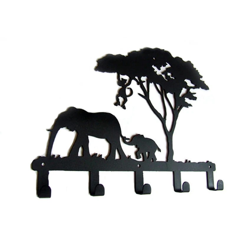  Unique Elephant Design Metal Robe Hook Decorative 5 Coat Hooks Hat/Bag/Clothes Kitchen Bathroom Wal - 32735959417