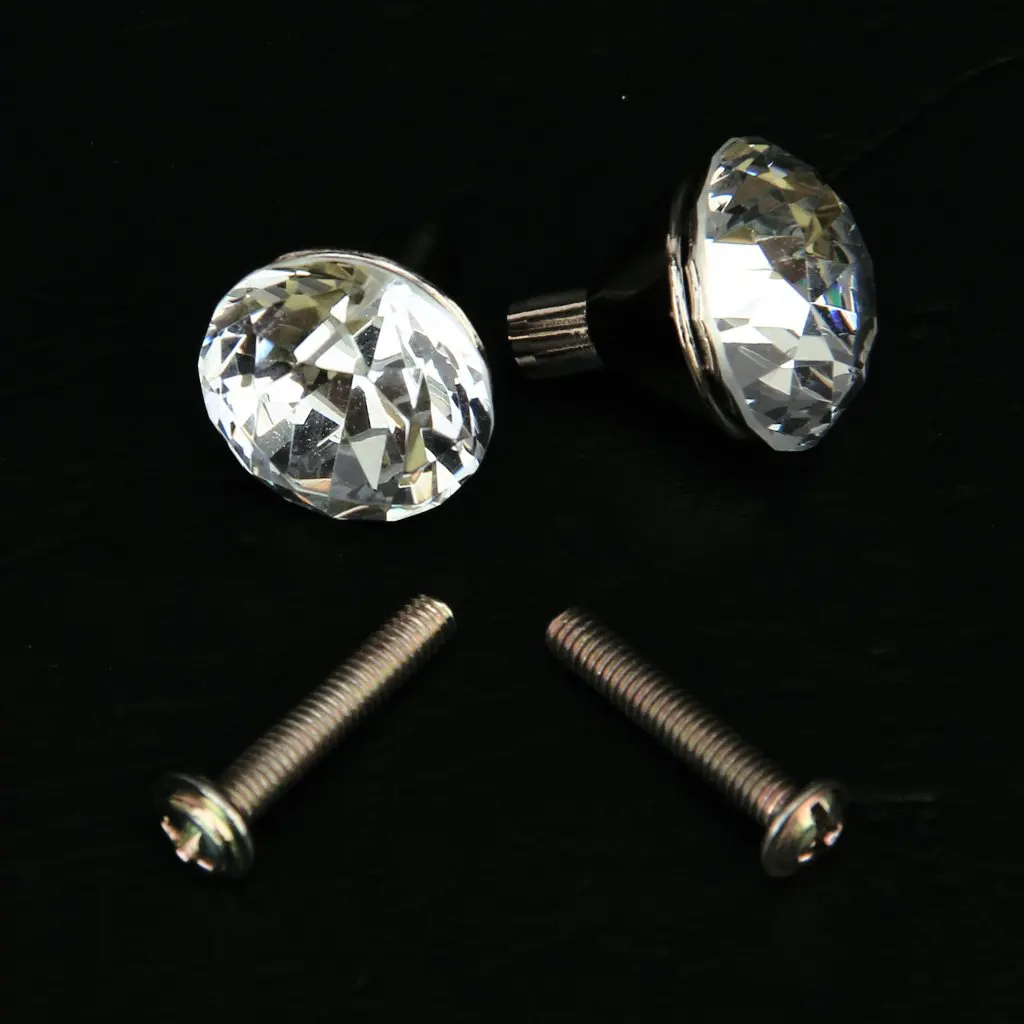 

2x Zinc Alloy Small Crystal Drawer Knob Pull Handle