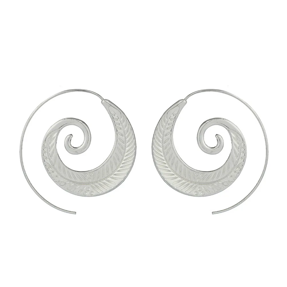 PIXNOR лист спиральные круги круглые свисающие серьги обручи Swirl гвоздики лабиринт Висячие племенные Висячие Подвески ювелирные изделия