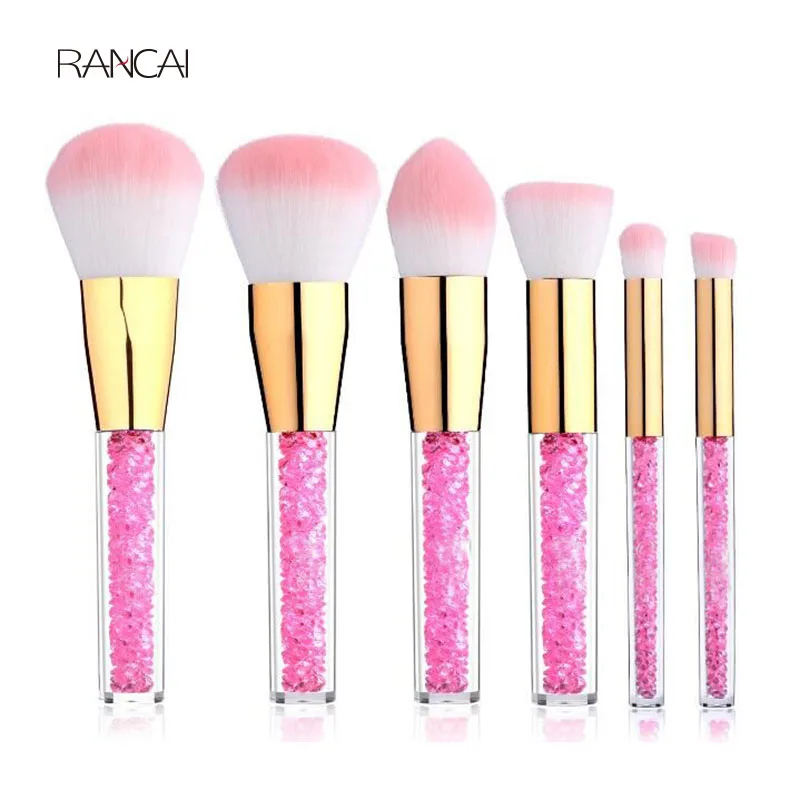 

Professional 6pcs Shiny Makeup Brushes Glitter Acrylic Handle Powder Blusher Kabuki Brush Pincel Maquiagem Cosmetics Beauty Tool