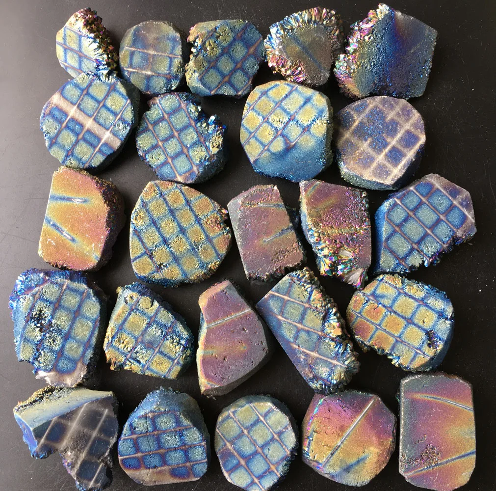 1121g 24pcs More Colour Aura Quartz Crystal Titanium Bismuth Silicon Cluster Rainbow