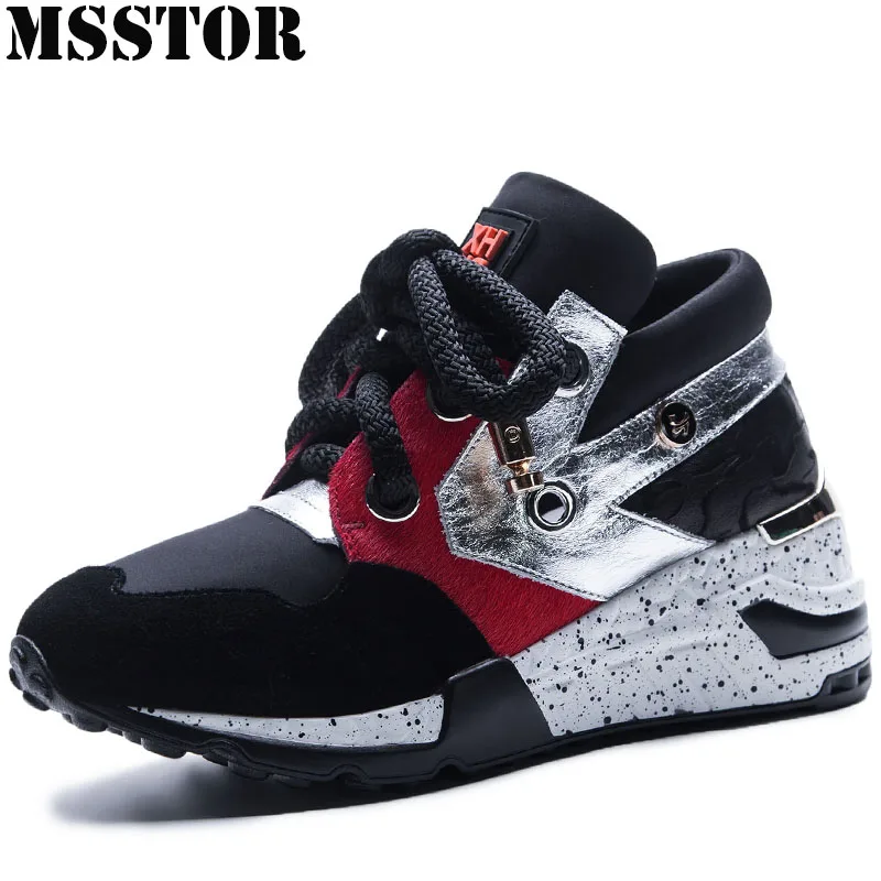 

MSSTOR 2018 New Arrivals Womens Sneakers Genuine Leather Women Running Shoes Ladies Brand Athletic Walking Sport Shoes For Womon
