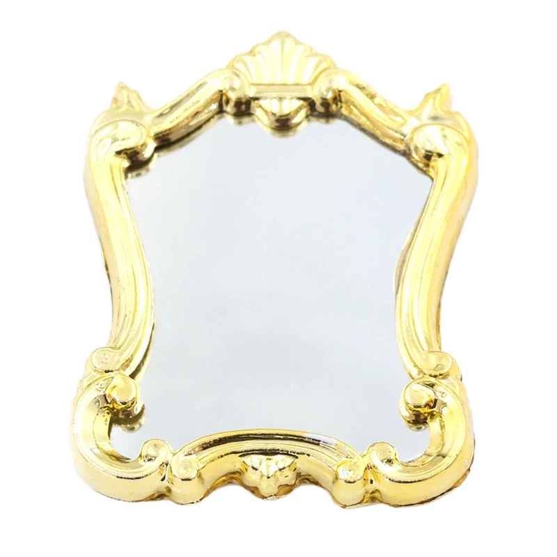 

1:12 Miniature Dollhouse Furniture European Frame Dollhouse Mirror