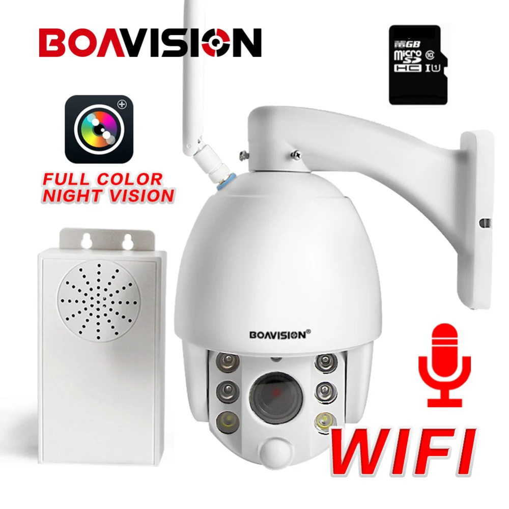 

2MP 1080P WIFI PTZ IP Camera 5X / 10X Optical Zoom Full Color Night View Radar Detect Audio Talk Speaker Wireless Speed Dome Cam