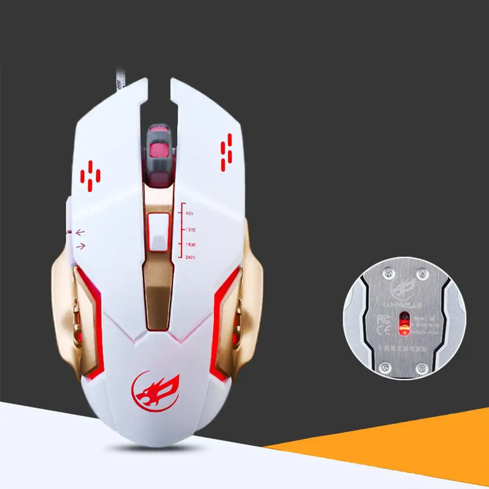white 1,8 м Q8 USB проводной Мышь USB оптическая Мышь Gamer Мыши для портативных компьютеров компьютерных игр с регулируемым Точек на дюйм без звук r20 - Цвет: white