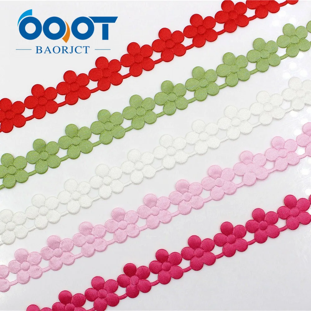 

OOOT BAORJCT 1712237 hot sale 17 mm 25 yards hollow Flowers solid Grosgrain Ribbon, DIY handmade materials,Clothing accessories
