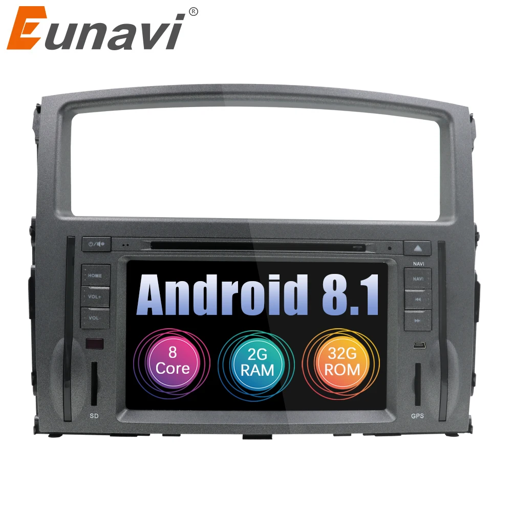 

Eunavi 2 Din 7'' Octa Core Android 8.1 Car Radio Stereo Player GPS Navigation for MITSUBISHI PAJERO V97 2006 2007 2008 2009 2010