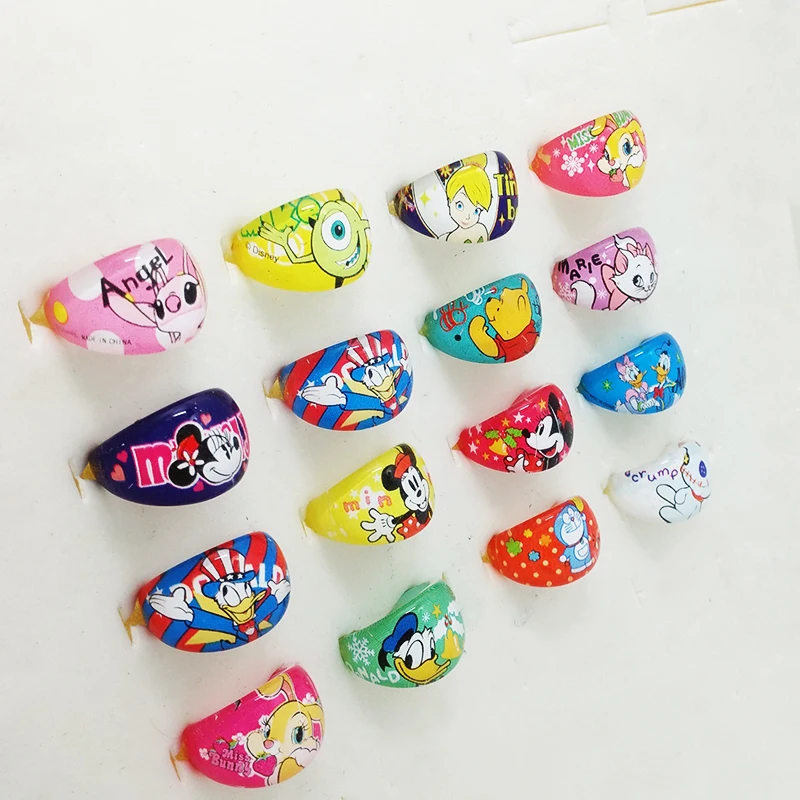 

50Pcs Lots Mixed Color Fashion Cartoon Character Children Rings Hot Sale Factory Price Wholesale Jewelry Party Gift