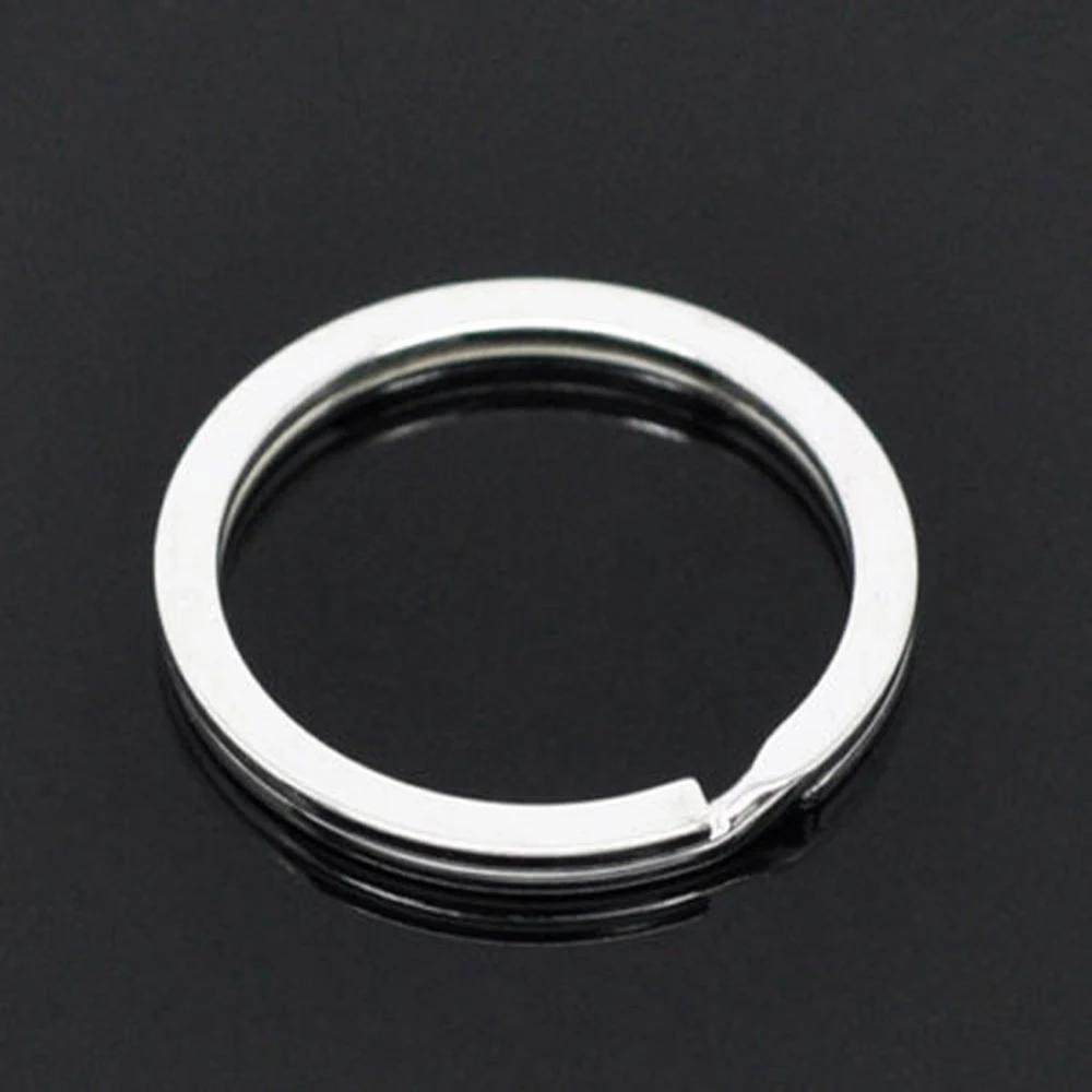

10pcs/lot 25mm Metal Key Holder Split Key Ring Key Chain Rhodium Plated Long Round Split Keychain Keyrings Wholesale