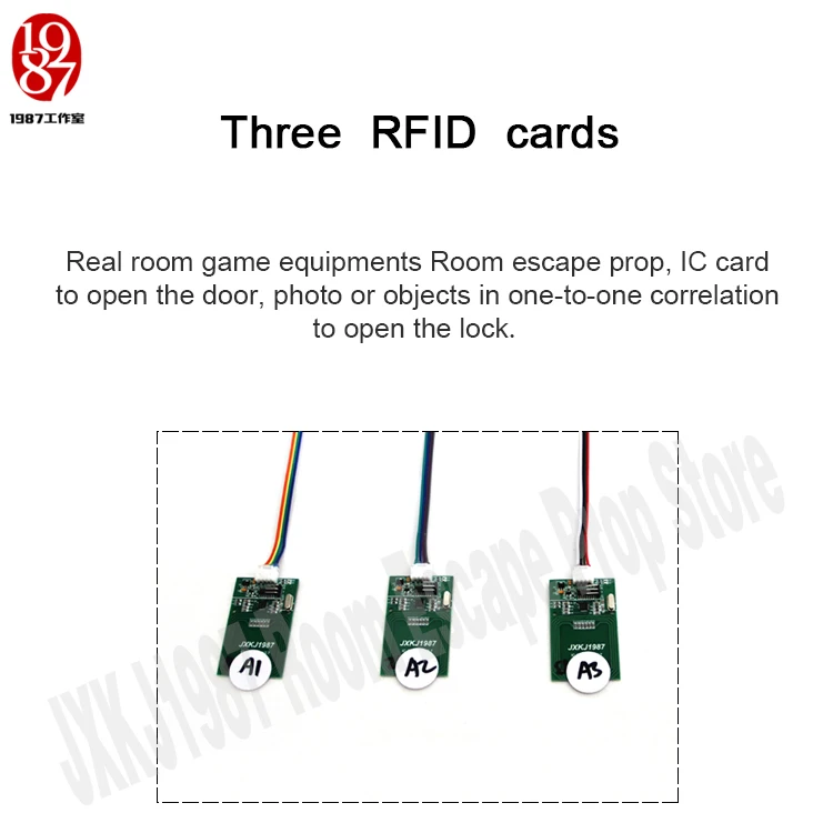 Relacionamento para Desbloquear com Áudio ic em um a um Rfid Prop Sala Escapar Aventureiro Jogo Colocar Quatro Cartões Jxkj1987 3 um a um relacionamento para desbloquear com áudio jxkj1987
