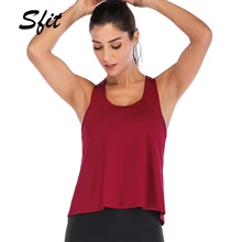 Sfit Летняя женская майка без рукавов с перекрестной спинкой, Пляжная Повседневная дышащая майка, топы для йоги, жилет для бега, фитнес-одежда