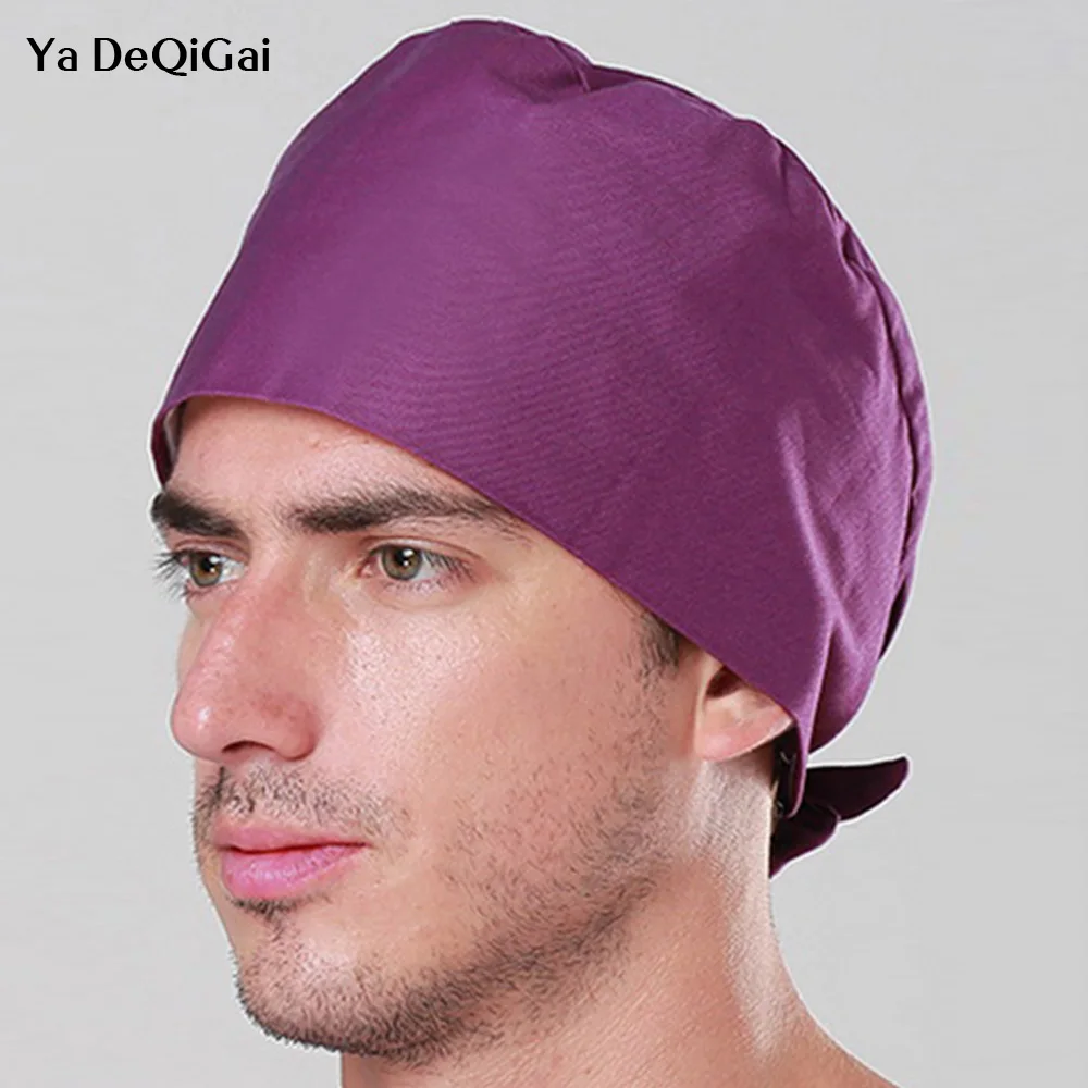 

High quality Colors Hospital Solid Color Medical Breathable Cotton Surgical hats Doctor Nurse Scrub Lab Clinic Dental Scrub Caps