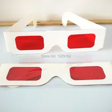 50 шт./лот) многоразовая белая бумага 3D очки бумажная рамка красные/красные линзы 3d декодер очки