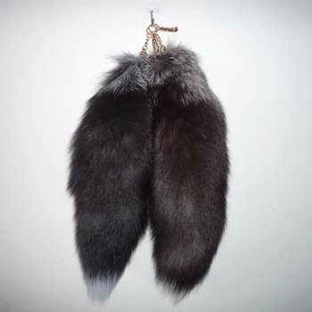 

Real fox fur tail pendant oversized bags belt hat fur show props
