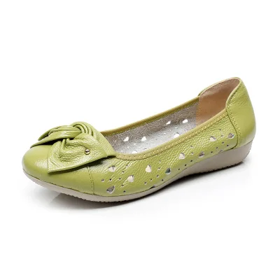 BEYARNE/Женская обувь на плоской подошве из натуральной кожи; Модные женские балетки с острым носком на плоской подошве; фирменные дизайнерские балетки на плоской подошве; женская обувь - Цвет: fruit green