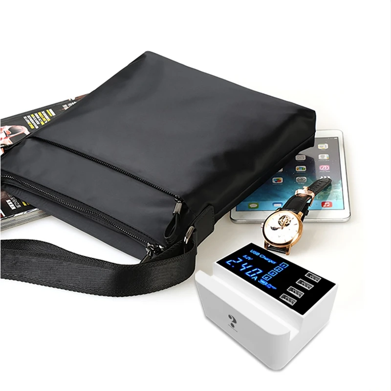 WENHAO 4 Usb порта зарядное устройство концентратор ЖК-дисплей экран 20 Вт умный рабочий стол зарядная станция 5 в 4A для samsung Xiaomi IPad Iphone X(U