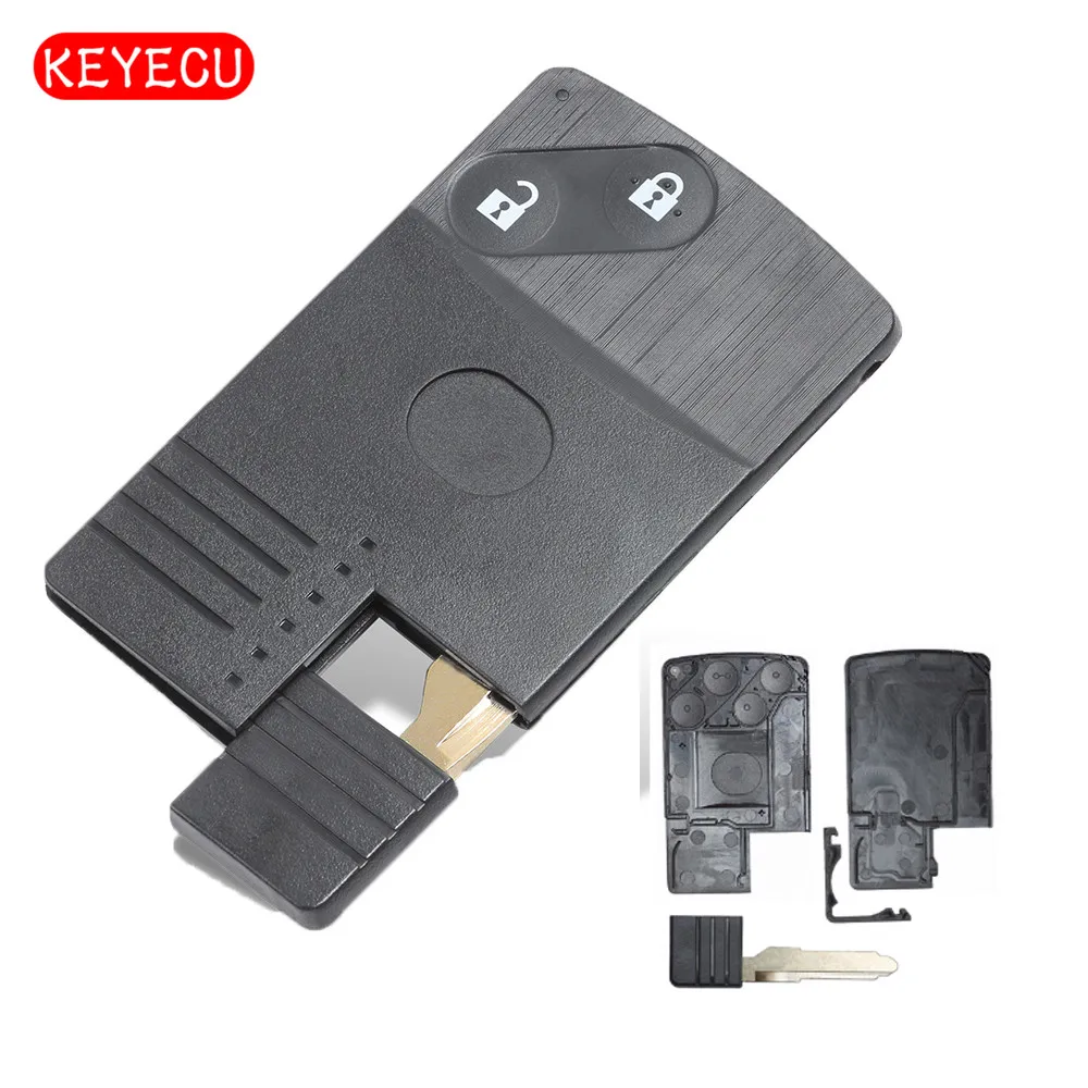 

Keyecu Smart Card Remote Key Shell 2 Button for Mazda 5 6 CX-7 CX-9 RX8 Miata MX5