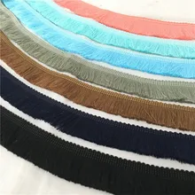 Decoración de encaje fino con borlas y flecos de algodón de 2 yardas 7LS73