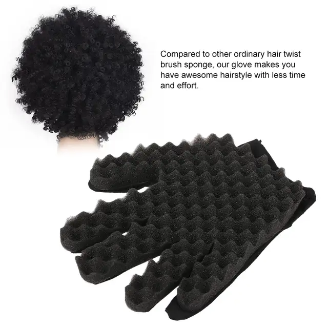 Online Shop Afro Curl Hair Sponge Gloves Tutorial For Barbers Wave