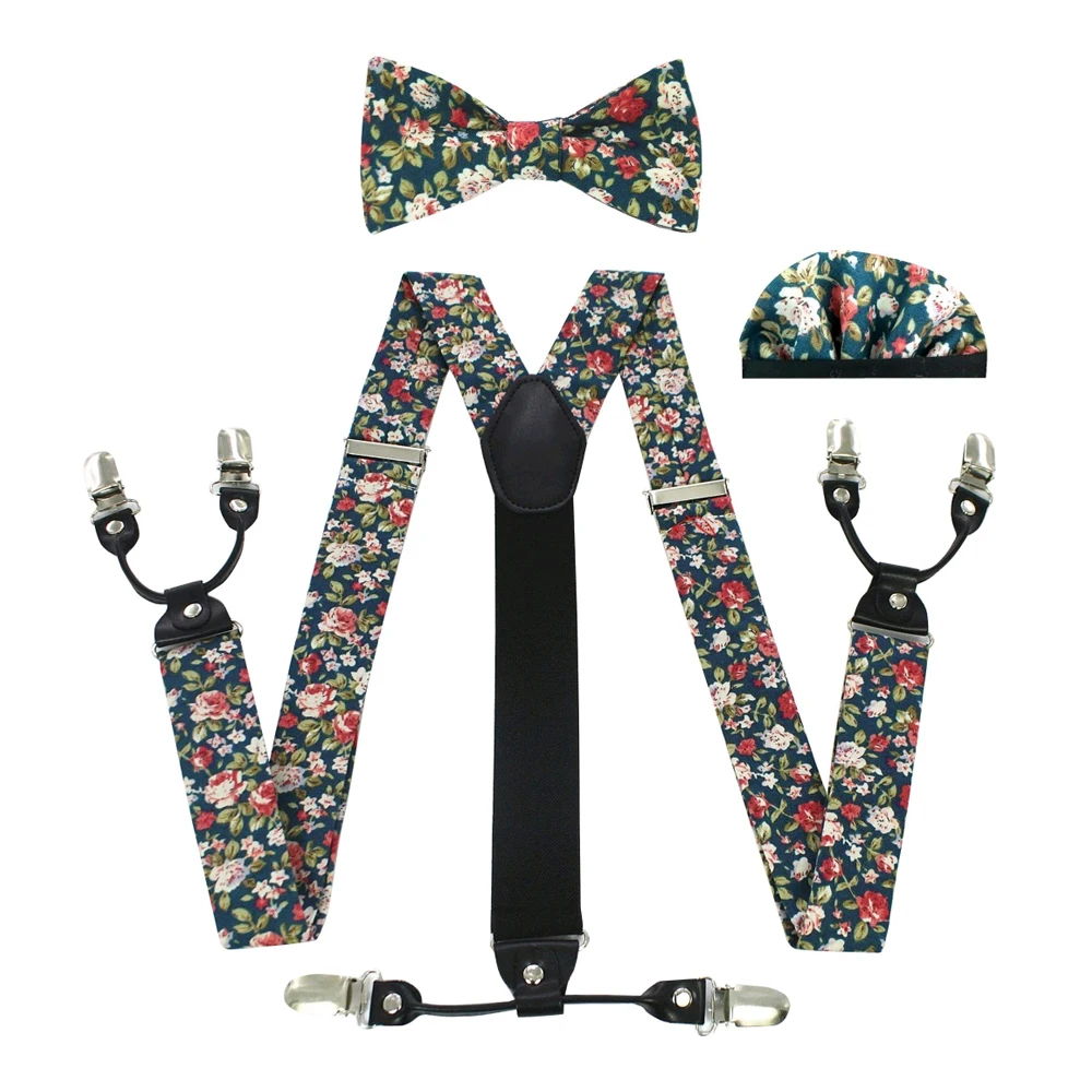 JEMYGINS модные подтяжки галстук-бабочка карман шарф набор цветок хлопка слинг обувь для мужчин и женщин из высококачественной кожи Слинг