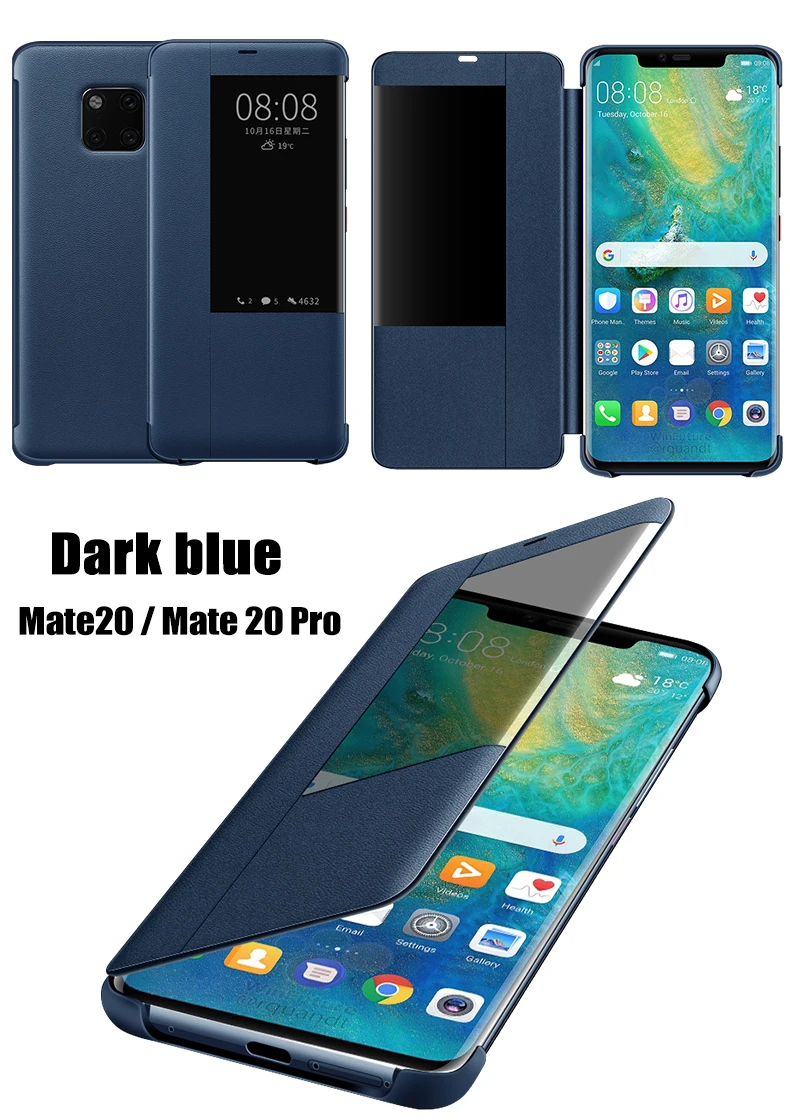 Original Smart View Case For Huawei Mate 20 Pro Auto Sleep Wake Up Flip Cover Slim Phone Case For Huawei Mate20 Fundas Capa huawei phone cover