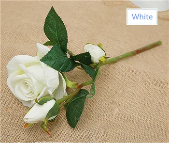 YO CHO 3 головы свадебное украшение искусственный пион букет Шелковый цветок розы для украшения дома украшение стола свадебные цветы - Цвет: White