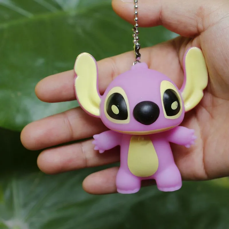 2017 New Arrival Lilo Stitch Keychain Toys Cute Blue Stitch Action Figure Toys Bag Phone Key Pendants Dolls 1pc 8cm (4)