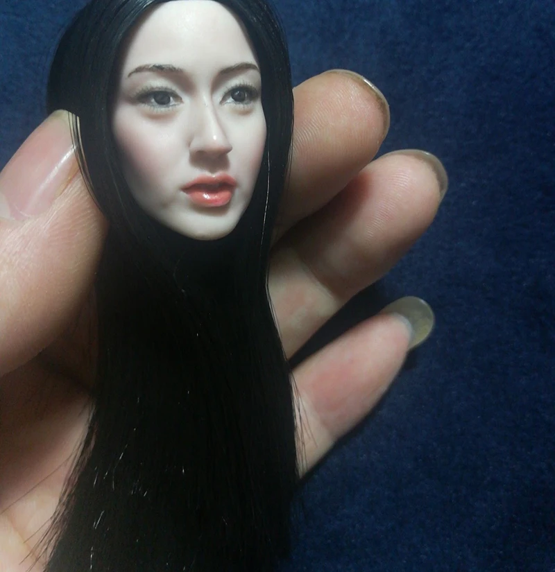

Long Black Hair Asian beauty 1/6 Female Head Sculpt Female girl Head Sculpt for 12" Action Figure Collection Doll Toys Gift