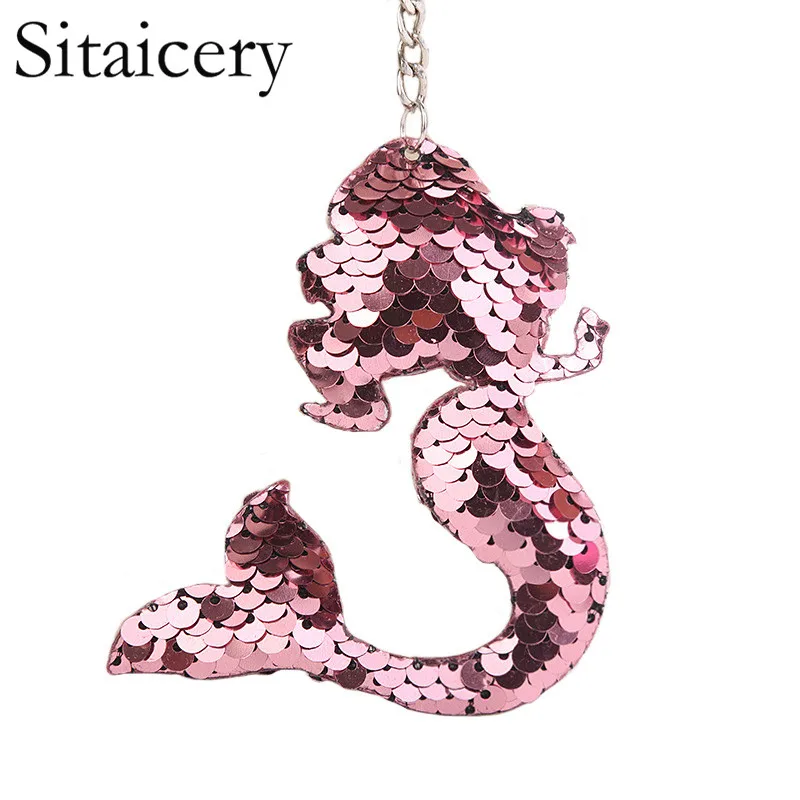

Sitaicery Chaveiro Mermaid Keychains Charms Keys Pendants Sequins Keyring Gift Jewelry Accessories Trinket Keychains For Women
