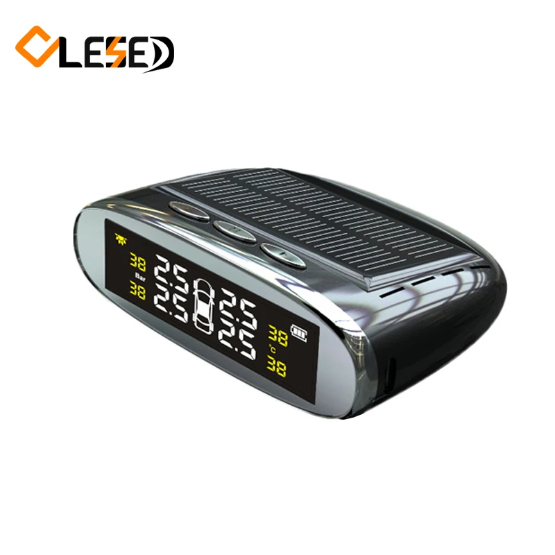 

Auto Car Tire Pressure Monitoring System TPMS LCD Display 4 External Sensors Auto Alarm System Solar Energy Diagnostic Tool