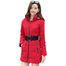 2016 Newest Winter Women cotton coat Thick Warm Down Cotton Coats Large size Long section loose Parka Hooded overcoat M-4XL