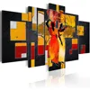 5 Panel Canvas Wall Abstract African Women Landscape Canvas Painting Frameless Wall Art Painting Living Room Decor (No Frame) ► Photo 2/6