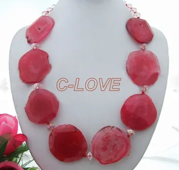 

45MMx48MM Red Onyx&Crystal Necklace