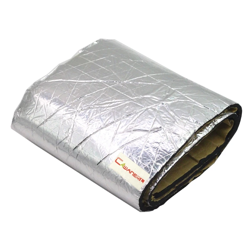 Cawanerl 140CM X 100CM Car Truck SUV Cover Heat Sound Insulation Mat Deadener Deadening Noise Control Aluminum Foil Mat 1 Piece