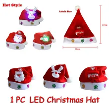 Рождественские шапки для взрослых, светодиодный Рождественский головной убор, Санта-Клаус, олень снеговик, рождественские подарки, шапка для дома, Enfeites De Natal Nov#1