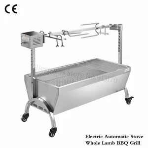 Жареная барбекю-гриль из нержавеющей стали с углем и дужками ягненка, Электрический мотор, автоматическая флип-машина для домашнего барбекю - изображение