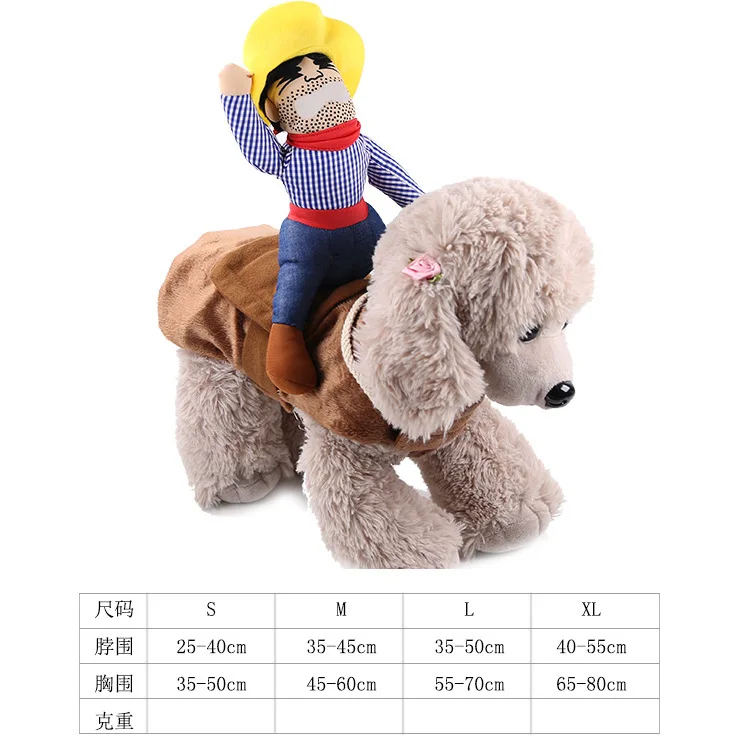Rider Costume Fancy Dress Funny Horse Cowboy Funny Suit Mount for Dog